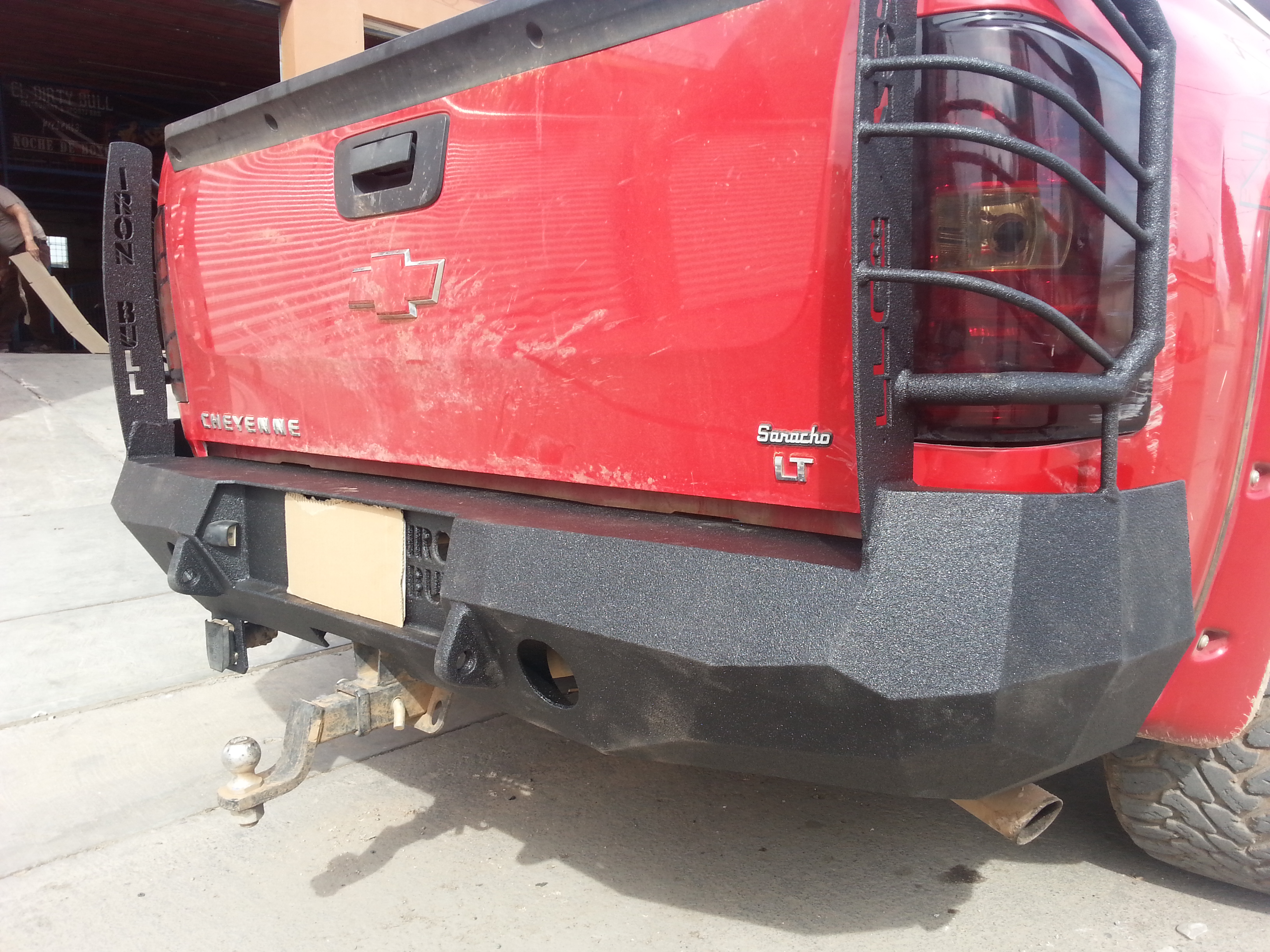 07-14 Chevy 1500 rear base bumper with tail light guards