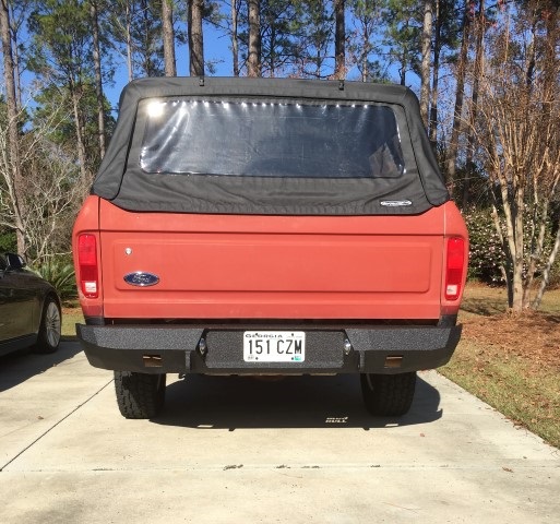 73-79 Ford F150 rear base bumper with square lights