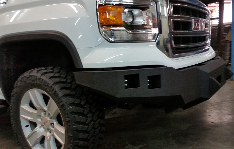 14-15 GMC 1500 Front Base Bumper with square lights