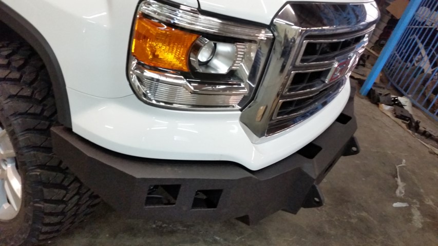 14-15 GMC 1500 Front Base Bumper with square lights