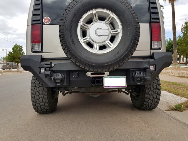 03-09 Hummer H2 Rear Base Bumper with Square lights 